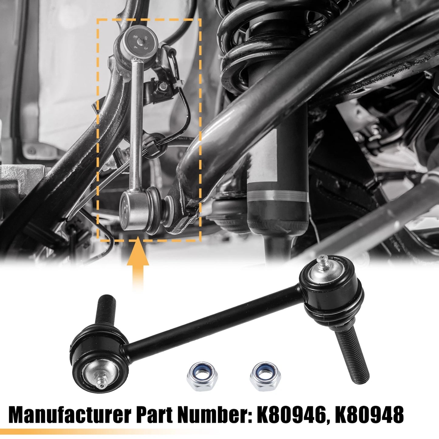 2X Front Sway Bar Links K80946 K80948 for Toyota Tacoma (2005–2019)