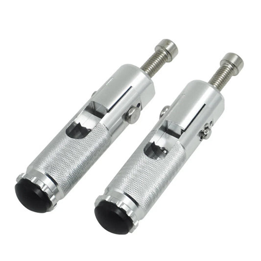 Folding Foot Pegs for Universal Motorcycle Bike - Silver