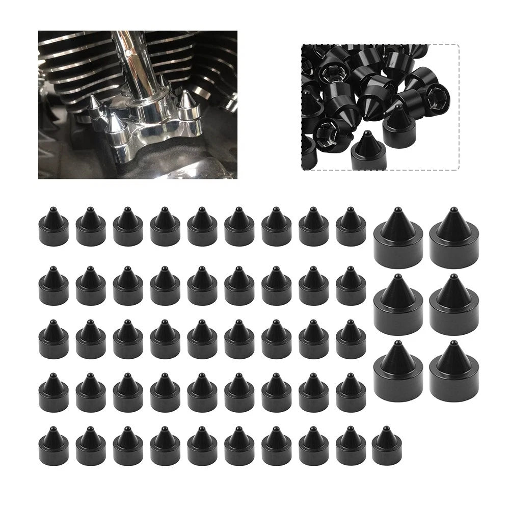 52X Engine Topper Bolts Cover Screw Cap for Harley Twin Cam Dyna (2000–2017)