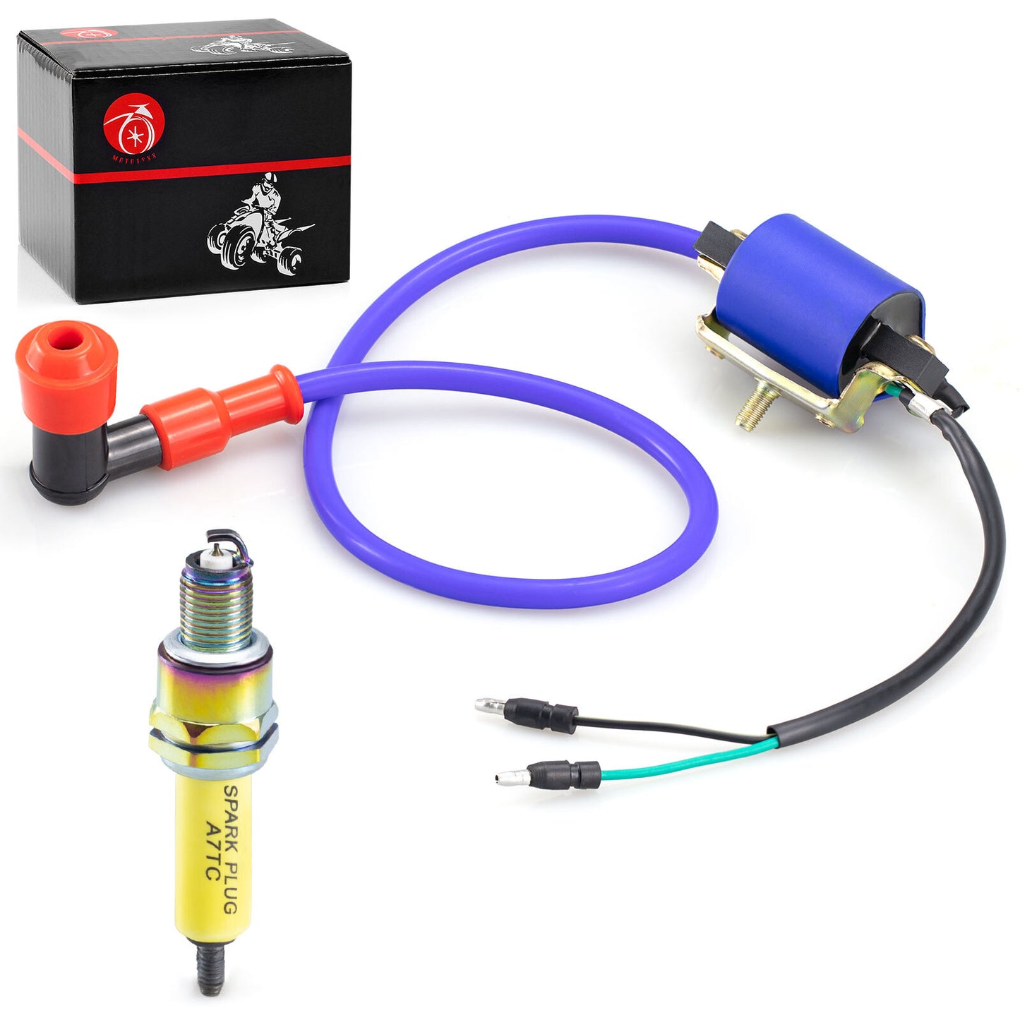 Ignition Coil and Spark Plug for 70cc 90cc 110cc ATV Dirt Bike