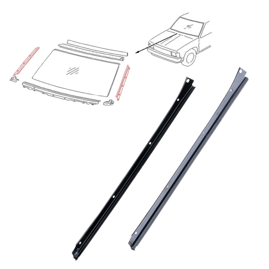Front Windshield Side Moulding for Nissan Pathfinder WD21 (1986–1995)