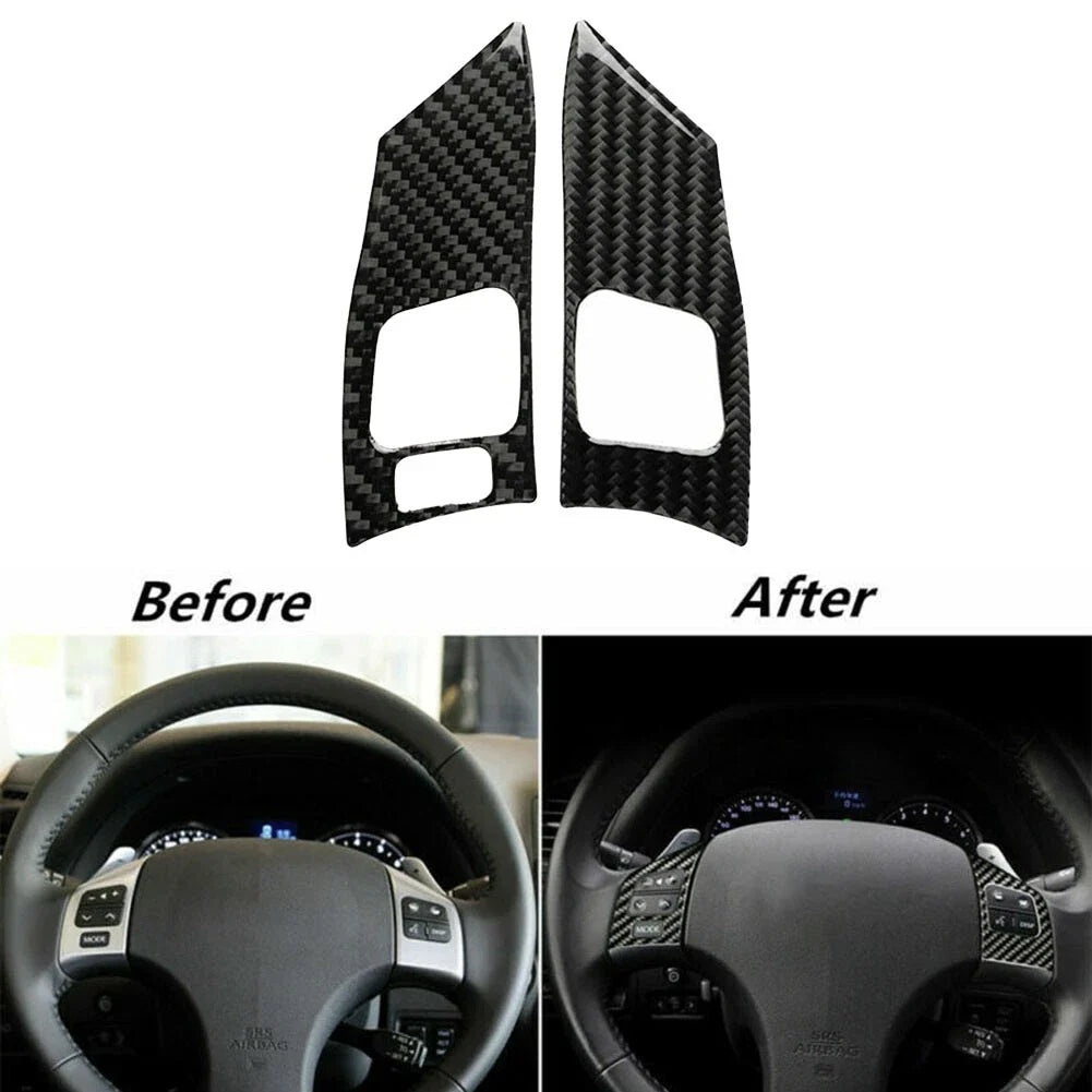 REAL CARBON FIBER Steering Wheel Button Cover for LEXUS IS (2006–2012)