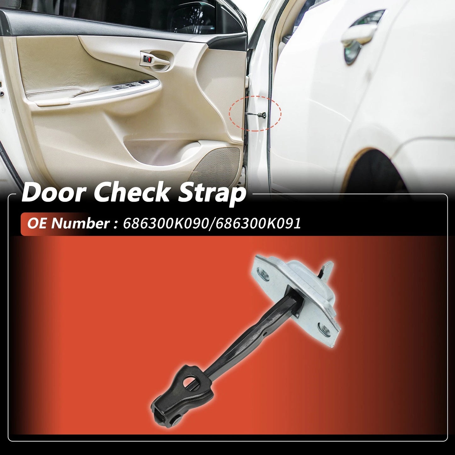 Rear Left/Right Door Check Strap for Toyota Hilux (2015–2022) No.686300K090