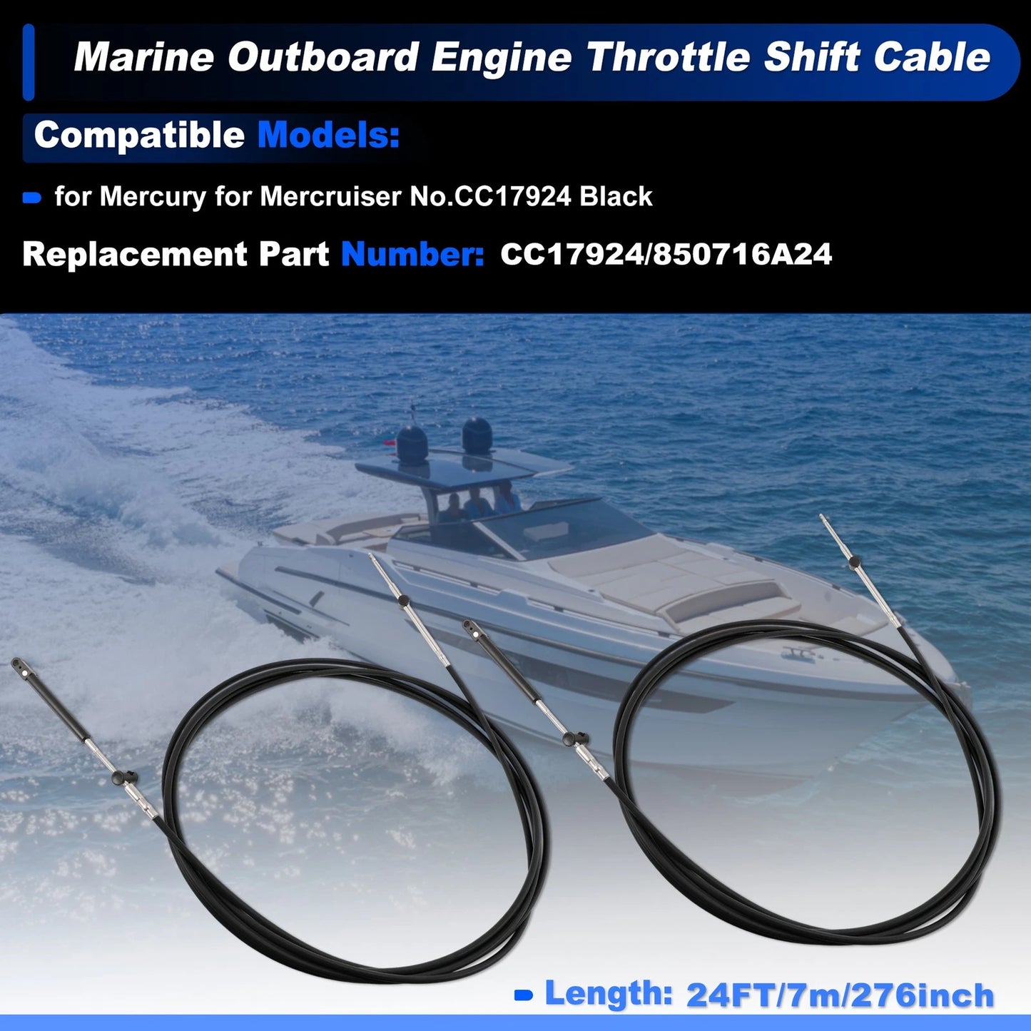 Throttle Shift Control Cable for Mercury Mercruiser (No.CC17924)
