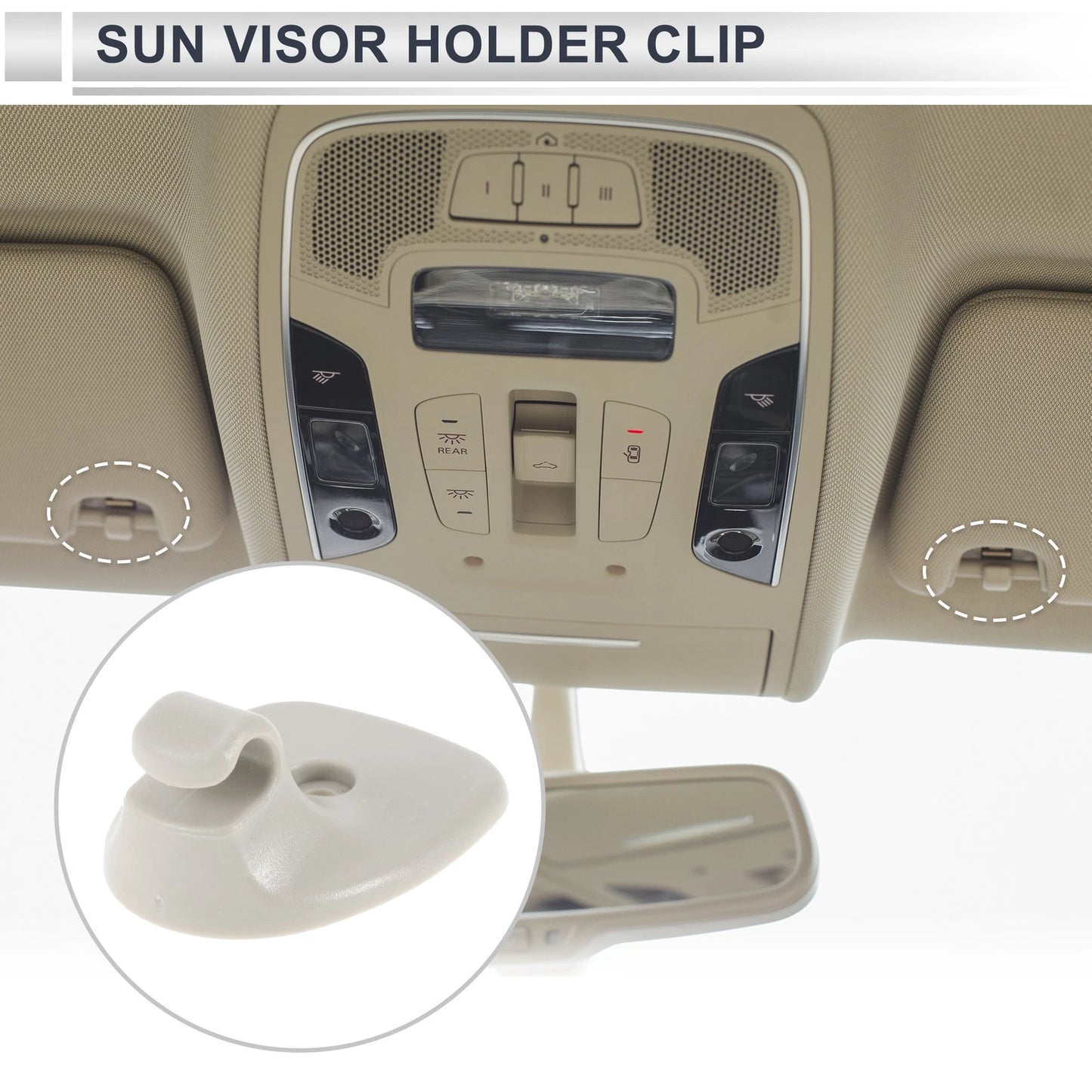 Sun Visor Holder Clip for Chrysler Sebring, Dodge Avenger (No. 1GW25DW1AA) Gray