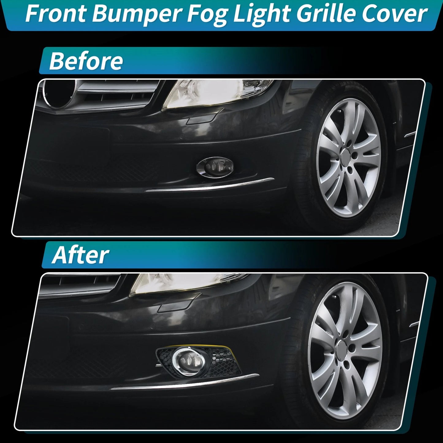 Fog Light Grill for Mercedes Benz C230 C250 C300 C350 (2008–2015) A2048850253/A2048850353