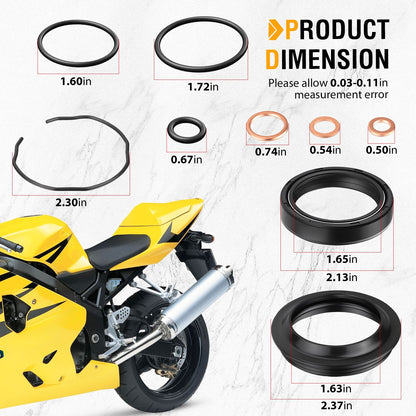 Front Fork Dust Oil Seal Kit for Suzuki V-Strom 650 (2004–2011)
