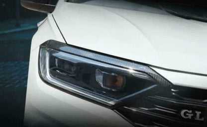 2 x Carbon fiber ABS Headlamps Brow Trim for VW Jetta (2019–2021)