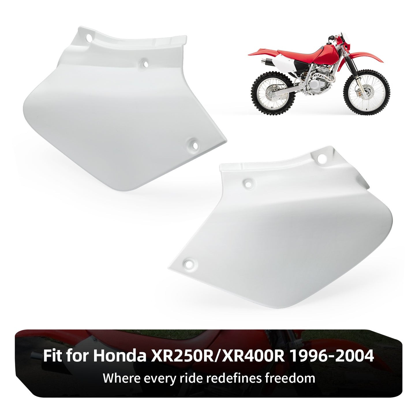 Set of 2 Side Panels for Honda XR250R XR400R (1996–2004) - White