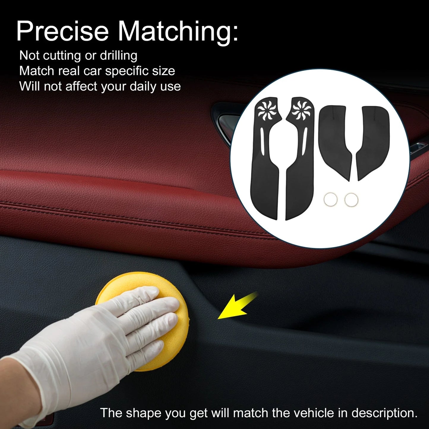 Car Door Anti Kick Pad Sticker Protector for Honda Civic (2012) - Black Set