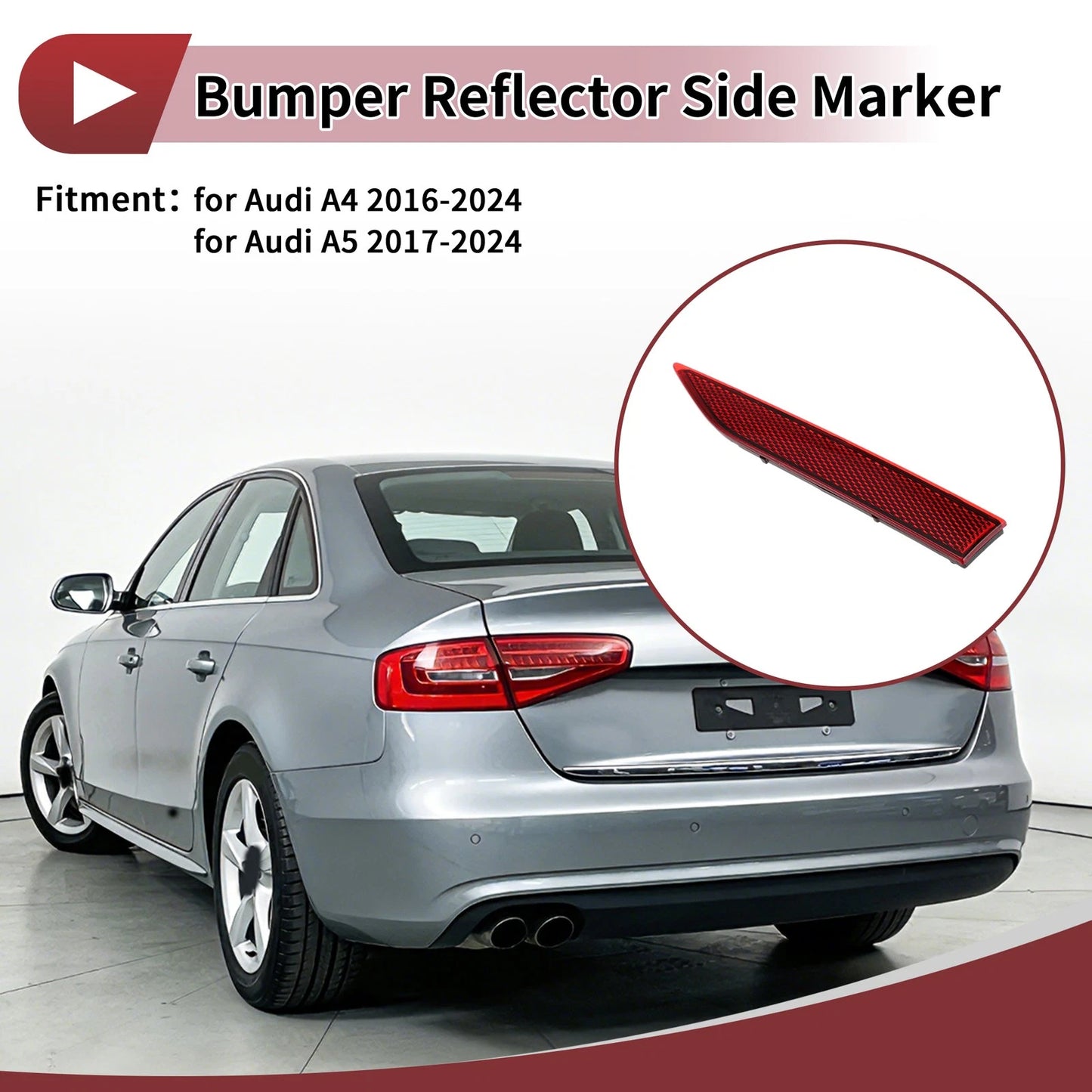 Rear Left Bumper Reflector No. 8W0945103 for Audi A4 (2016–2024)