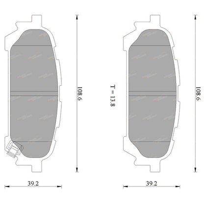 Rear Disc Brake Pad Set for Subaru Forester (2003–2008)