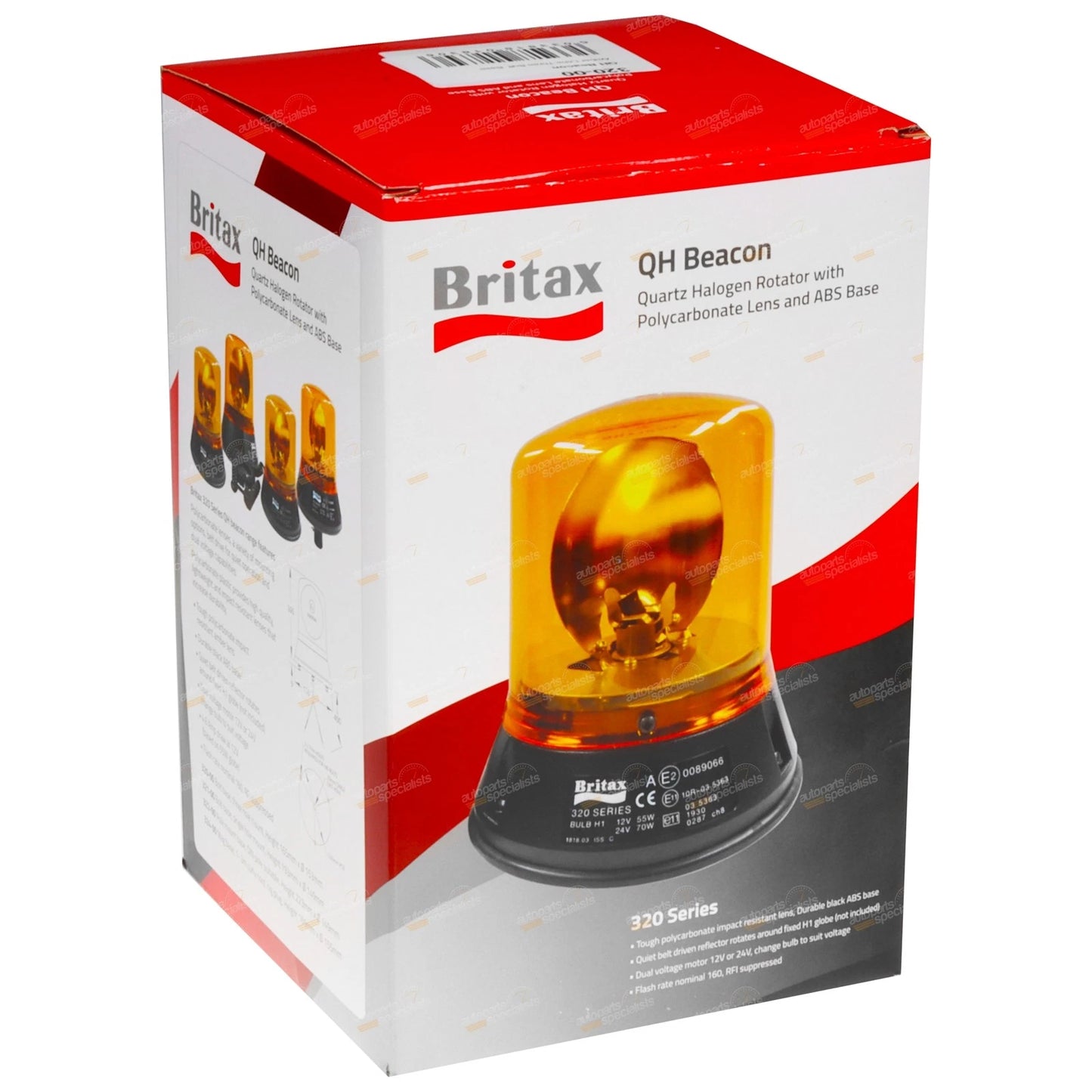 Rotating Amber Polycarbonate Lens for Britax Beacon (12V–24V)