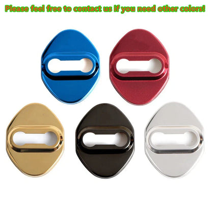 4X Red Accessories Door Lock Protective Cover Trim for Toyota RAV4 (2013-2023)