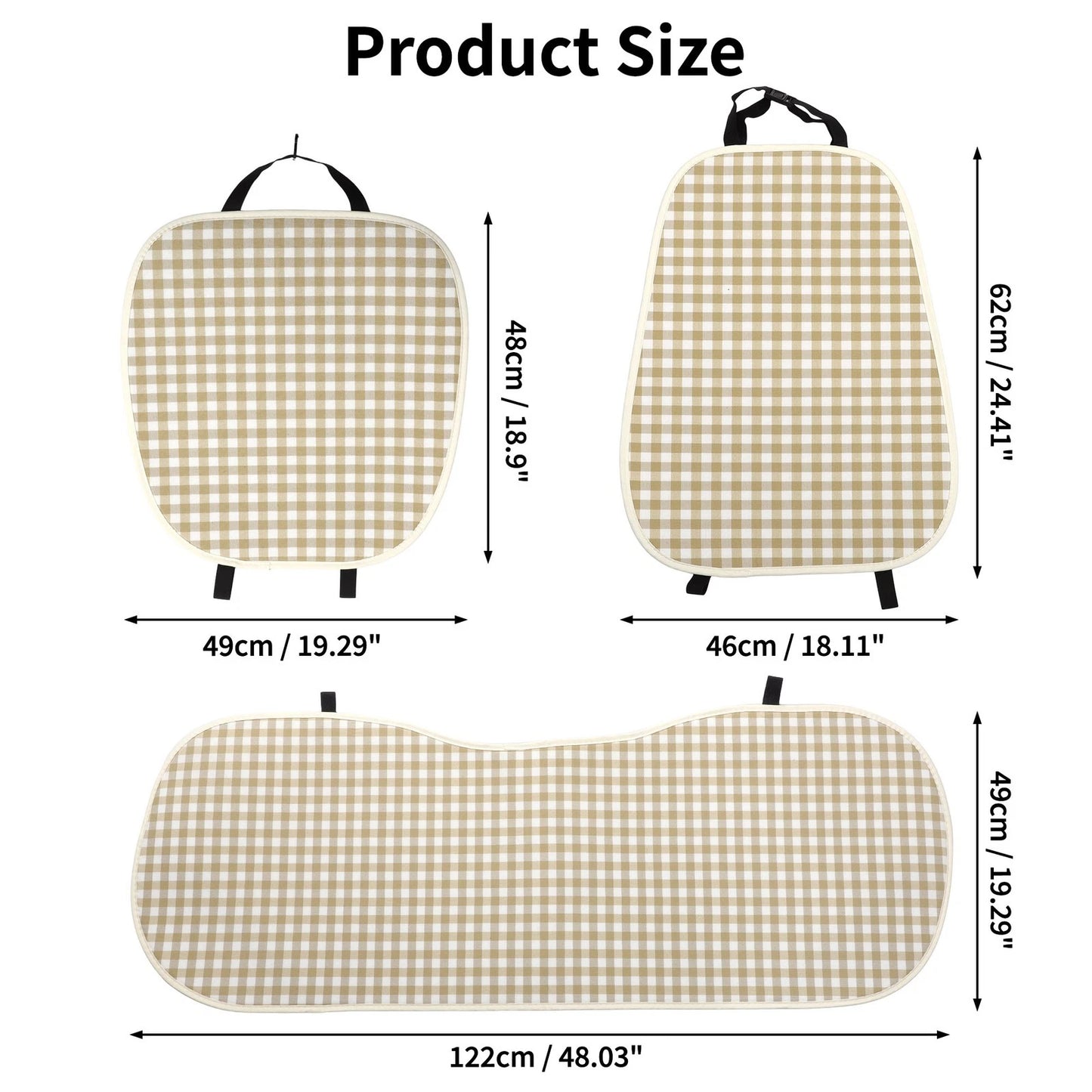 Set of 2 Car Seat Cover Pad Cotton Protector for Front and Rear