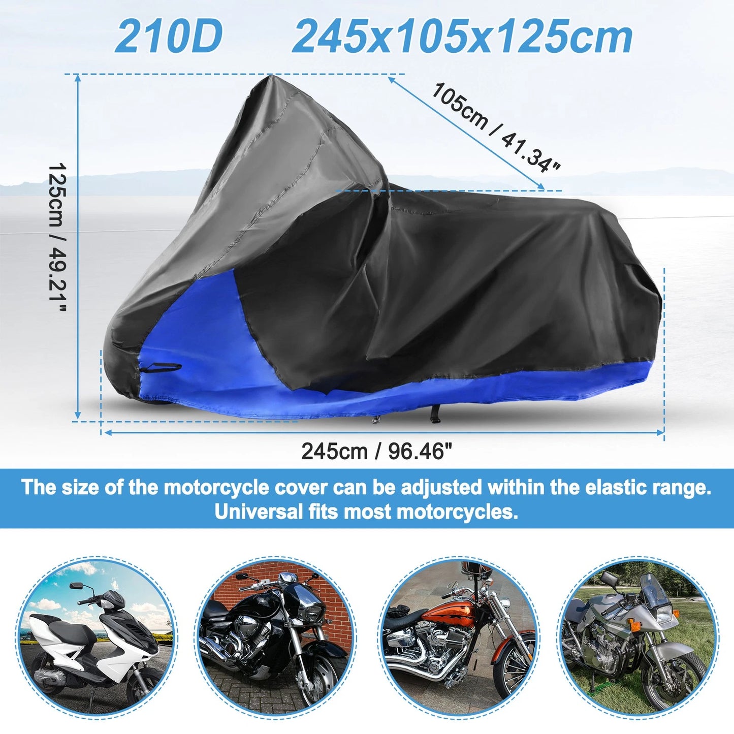 2 in 1 Motorcycle Cover for Harley Softail Slim Breakout (XL)