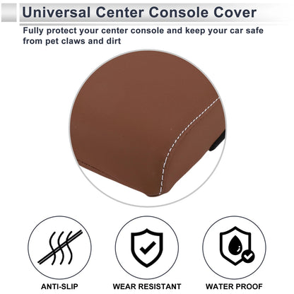 Center Console Cover for Car (12.6"x6.3"x1.97", Light Brown)