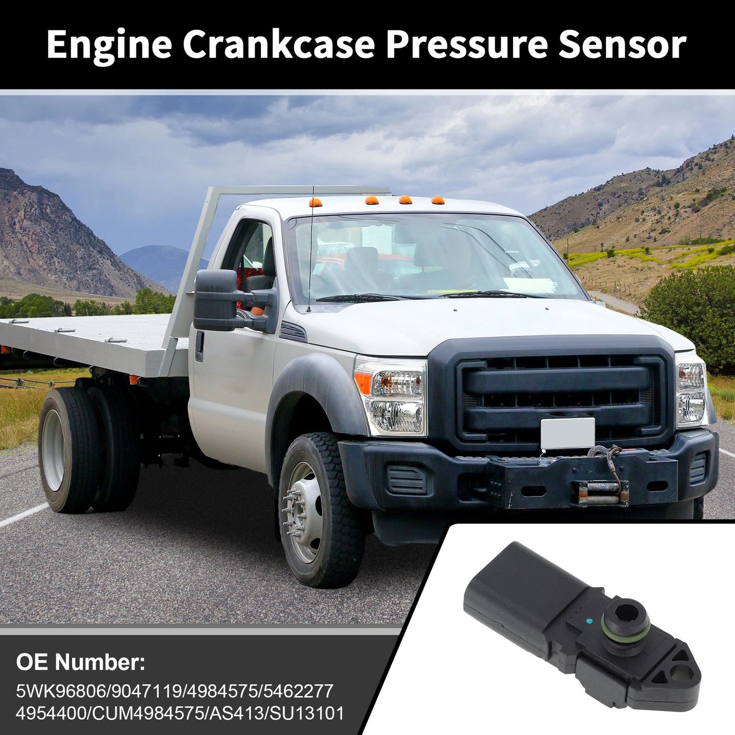 Engine Crankcase Pressure Sensor for Cummins ISB ISC 6.7L 8.9L (2007–2023)