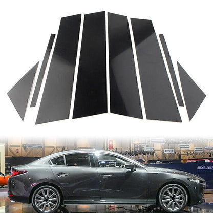 8 Pcs Gloss Black Door Trim Pillar Posts for Mazda 3 Sedan (2019-2021)