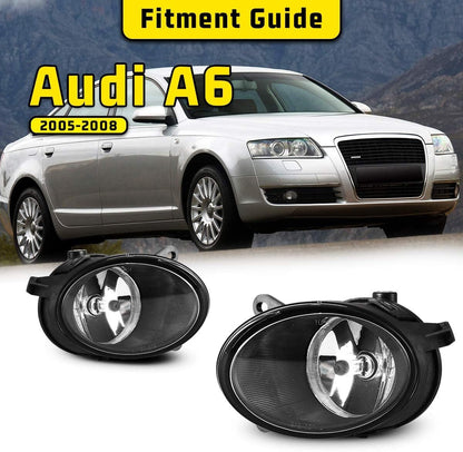 2X Fog Lights for Audi A6 Quattro (2005–2008) Clear Bumper Driving Lamps
