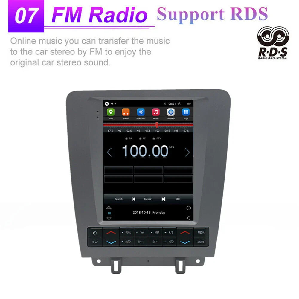 9.7" Car Stereo Radio GPS for 2010-2014 Ford Mustang, Wireless Carplay
