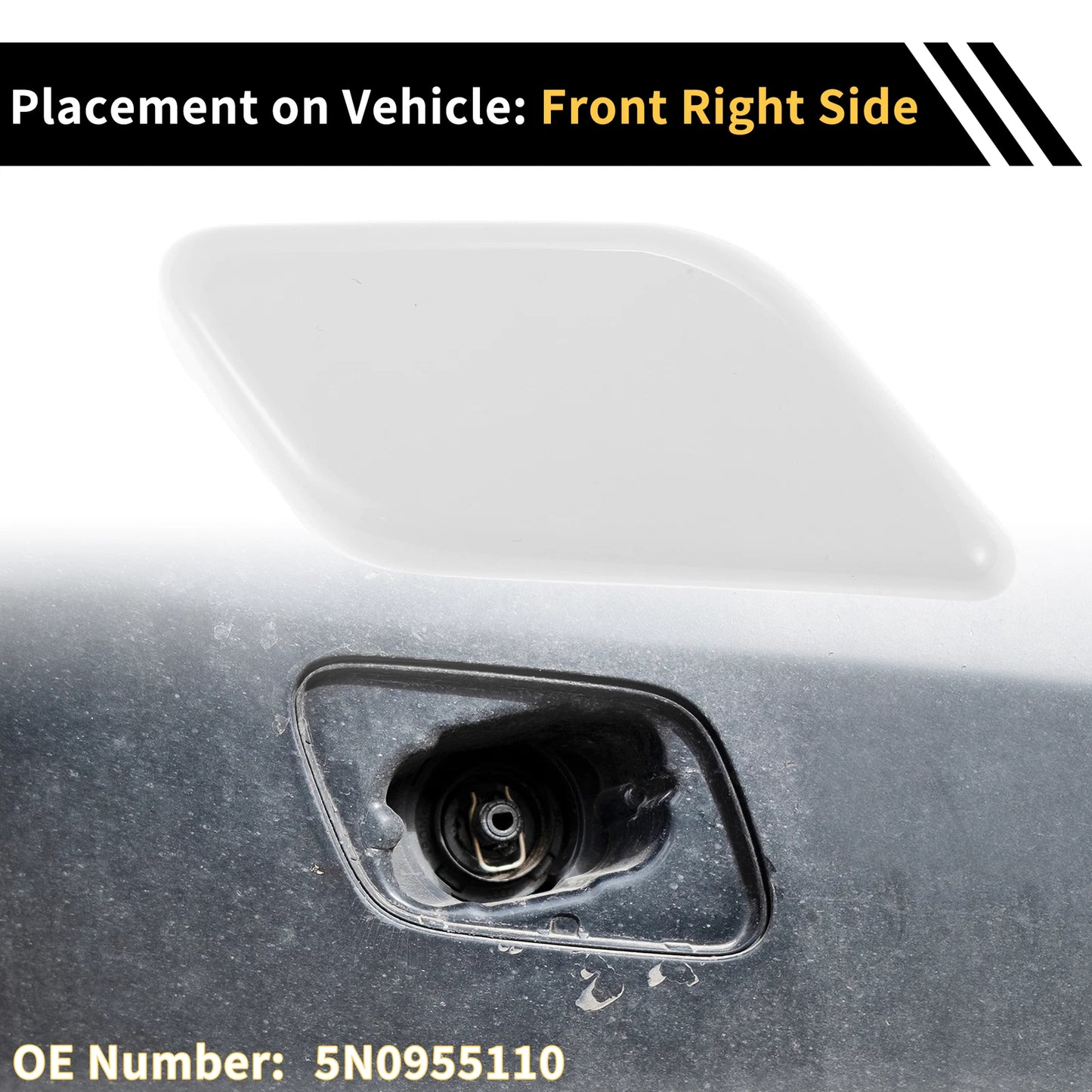 Right Bumper Headlight Washer Nozzle Cover Cap for VW Tiguan (2008–2011)