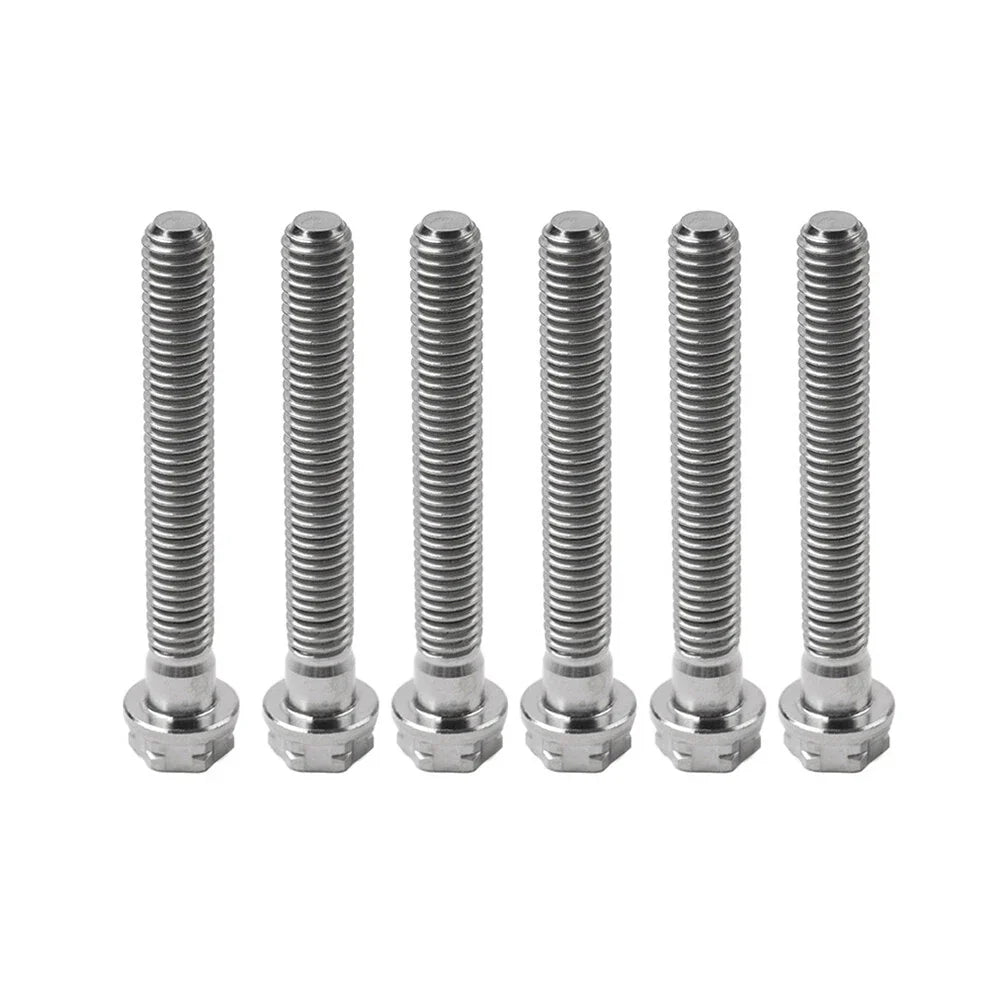 6pcs M10x60mm Titanium Torx Head Flange Screws for Motorcycle Bike