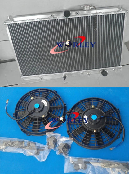 Aluminum Radiator with Fans for Honda Prelude 1997–2001 & Accord 1993–1997