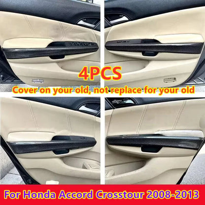 4x Door Panel Strip Carbon Fiber Trim for Honda Accord Crosstour (2008–2013)