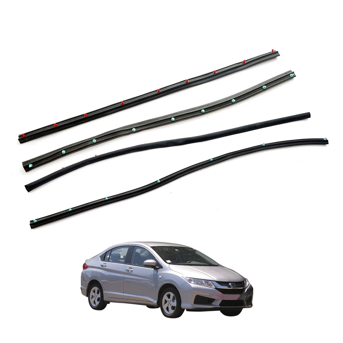 Set of 2 Rubber Door Seals for Honda City Sedan (2014–2020)