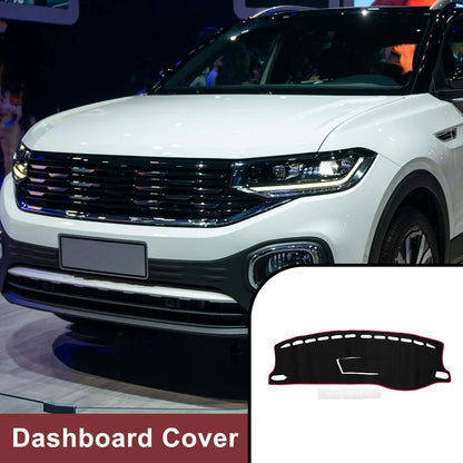 Dashboard Cover Mat for VW T-Cross C1 (2019) Sun Protector Pad Black Red