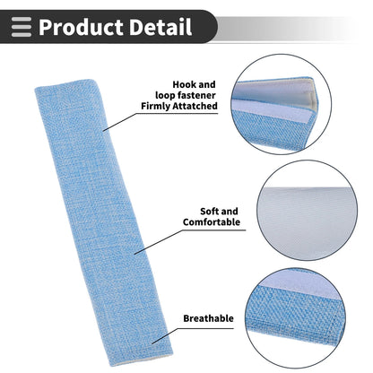 Set of 2 Light Blue Seat Belt Cover Pads for Universal Fit (24cm)