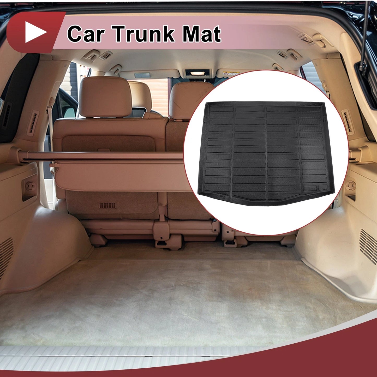 Cargo Liner Rear Trunk Mat for Ford Mustang Mach-E (2021–2025) TPE Black