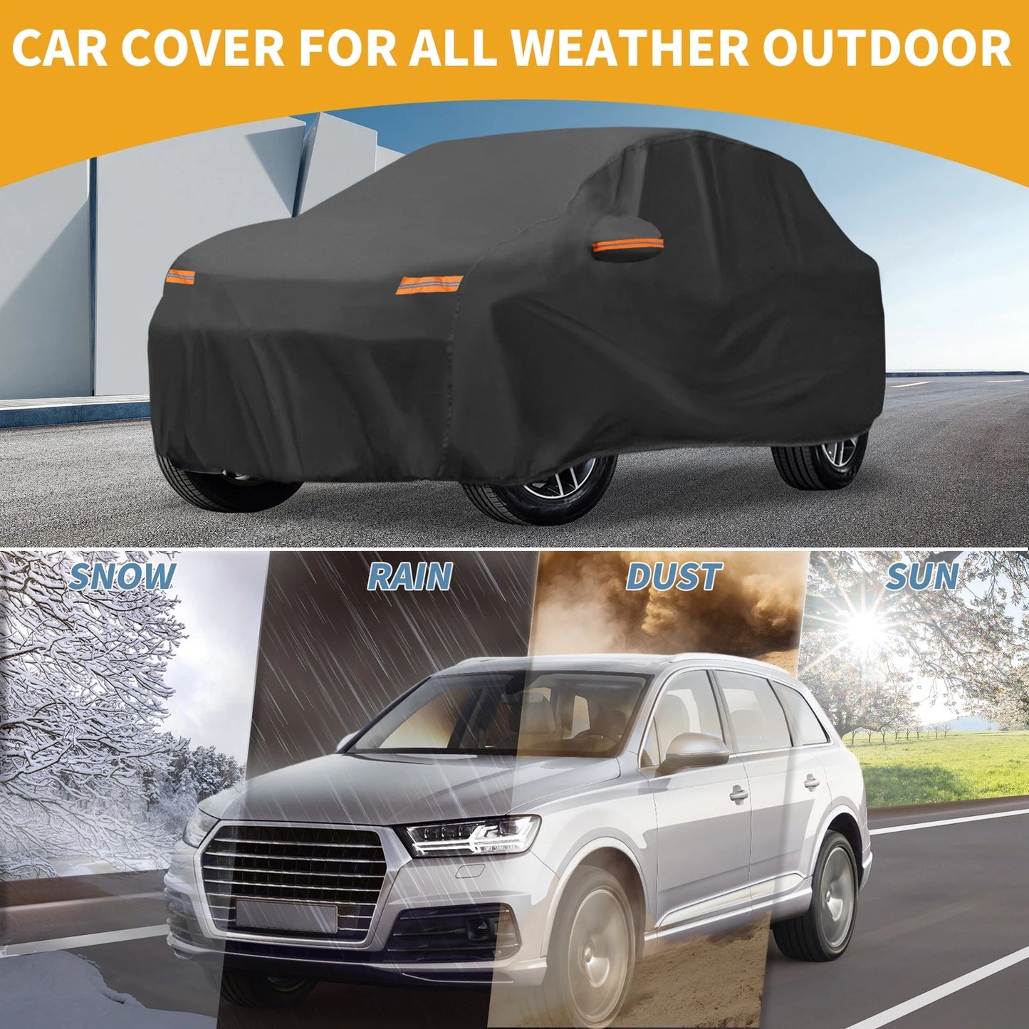 Car Cover Waterproof All Weather for Nissan Juke (2010–2019) 190T-PU Zipper
