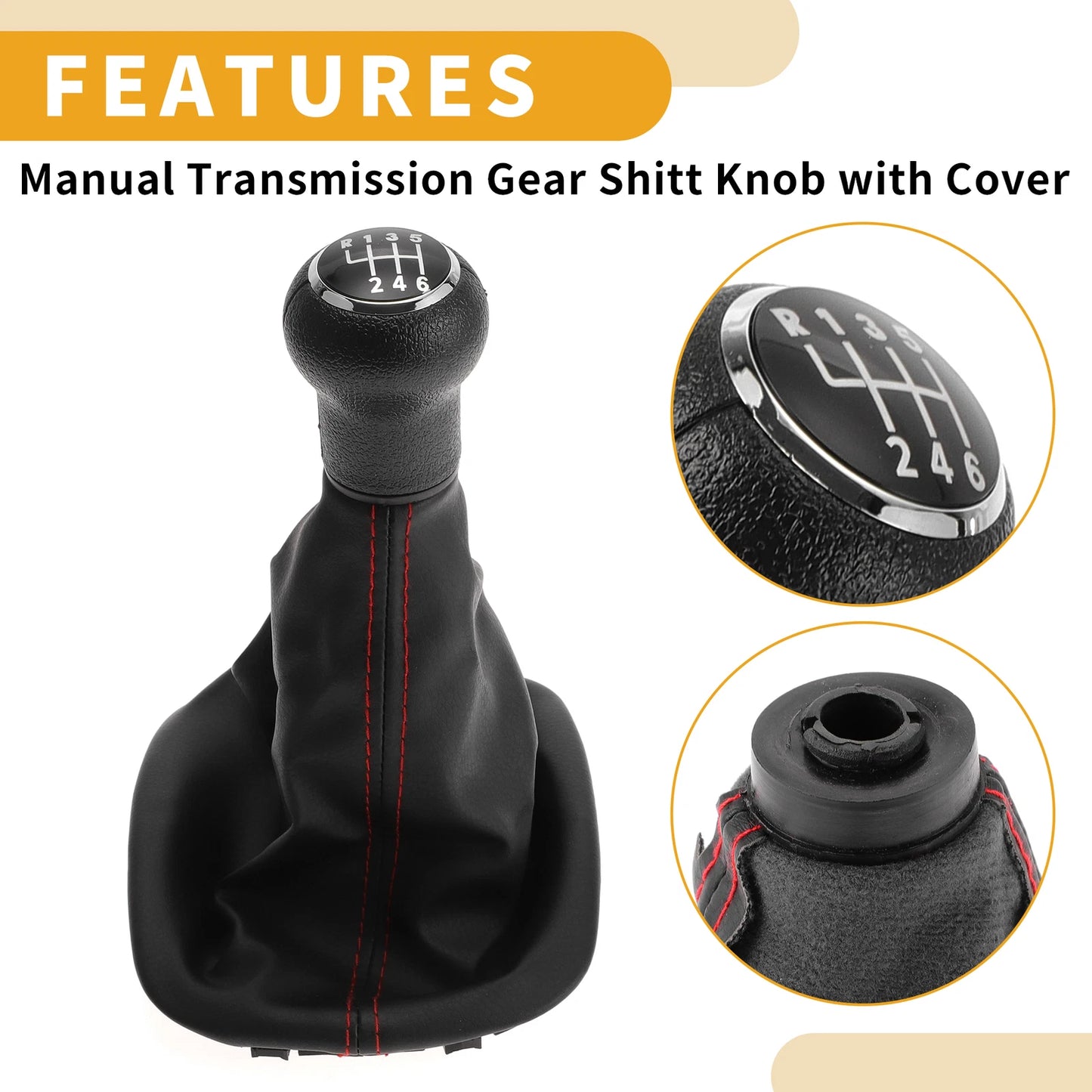 6 Speed Gear Shift Knob with Cover No. 3B0711113J for VW Passat B5.5 (1998–2004)