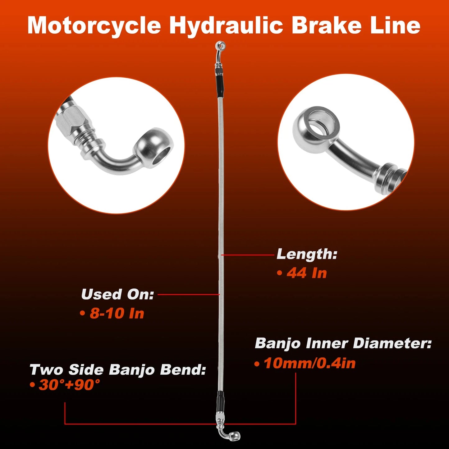 44" Brake Hose Oil Line for Harley Davidson (No. 46400-04)
