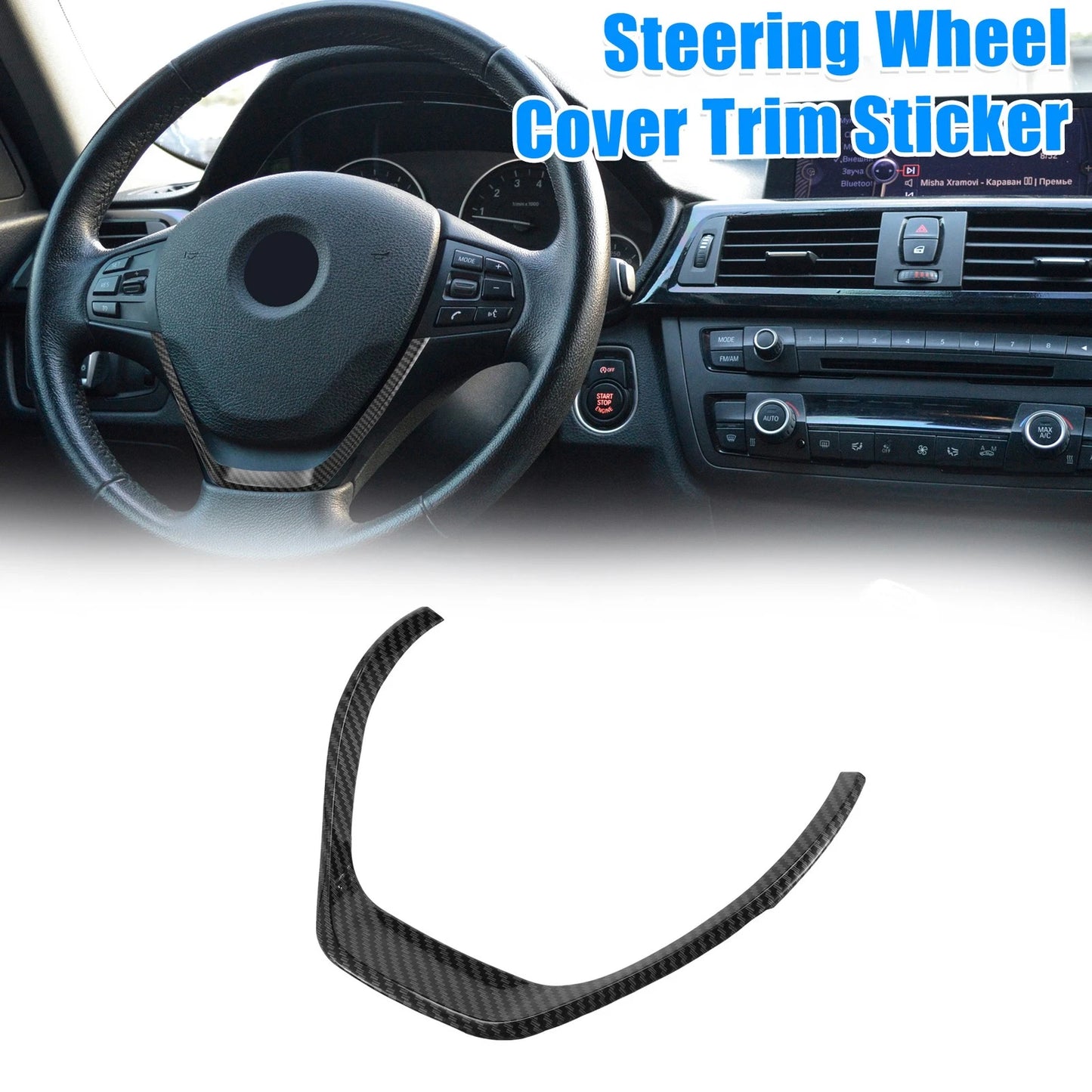 Carbon Fiber Pattern Steering Wheel Covers for BMW 3 Series