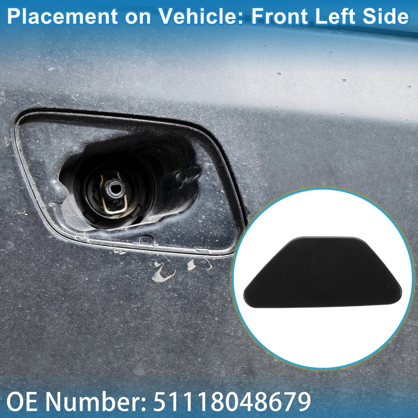 Washer Nozzle Cover Cap Front Left for BMW 528i (2011-2016)