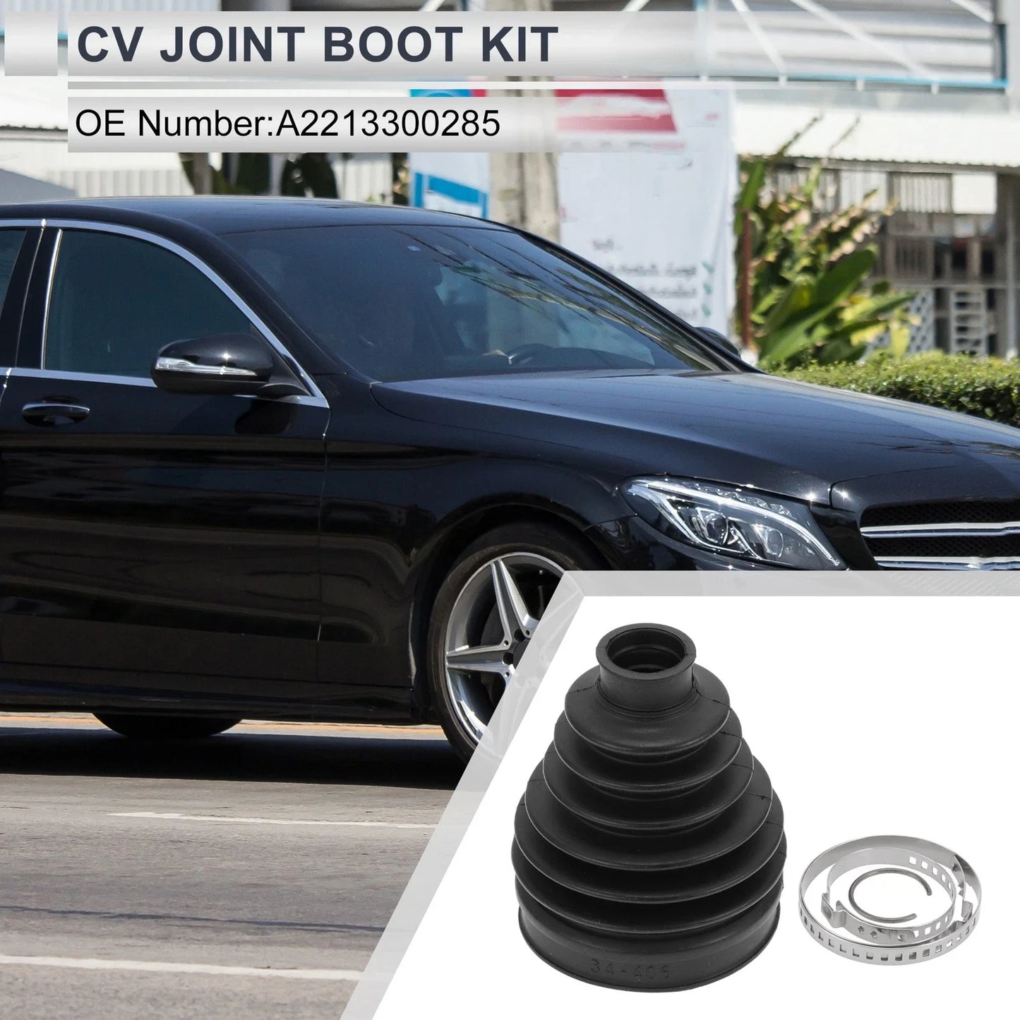 Inner CV Joint Boot Kit for Mercedes-Benz C300 (2008-2014) - 2 x Clamps