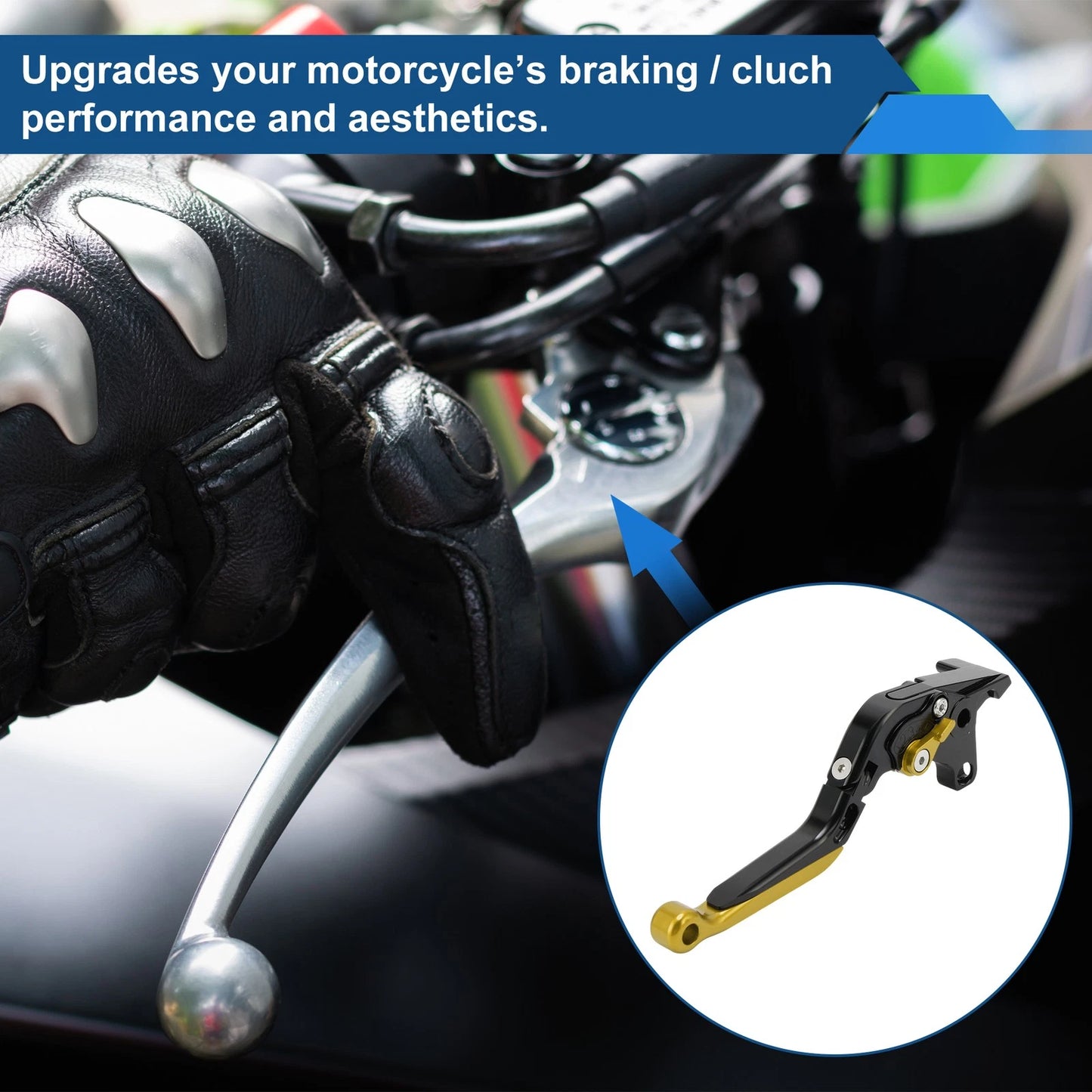 Short Long Brake Clutch Levers for Kawasaki ZX7R/ZX7RR (1996–2003) Black Gold Tone
