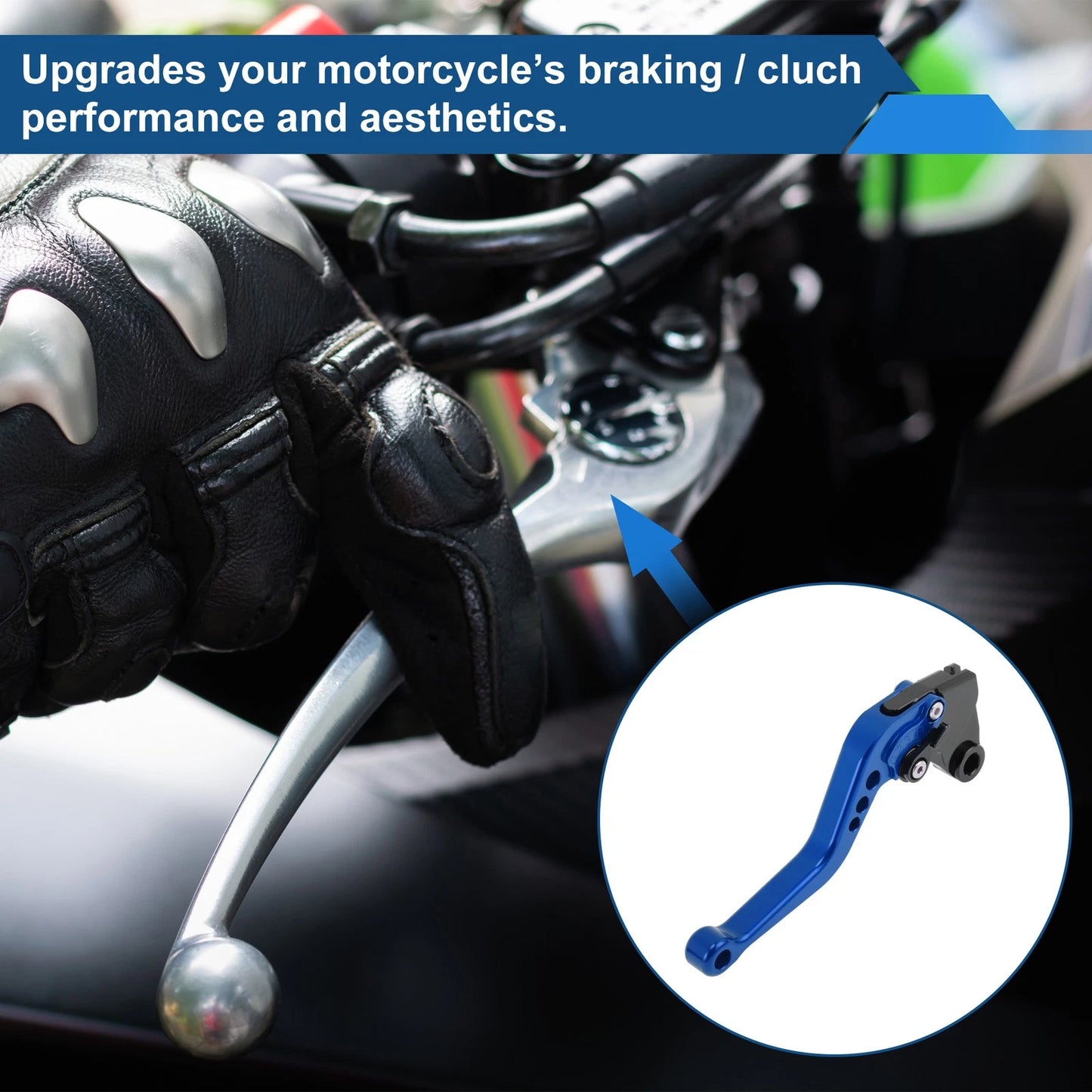 Adjustable Short Brake Clutch Levers for Kawasaki ZX6R/ZX636R/ZX6RR (2000–2004) Blue