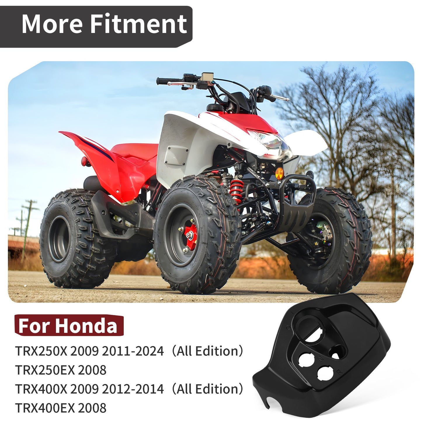 Handlebar Dash Cover Key Holder for Honda TRX250X TRX400X (2001–2024)