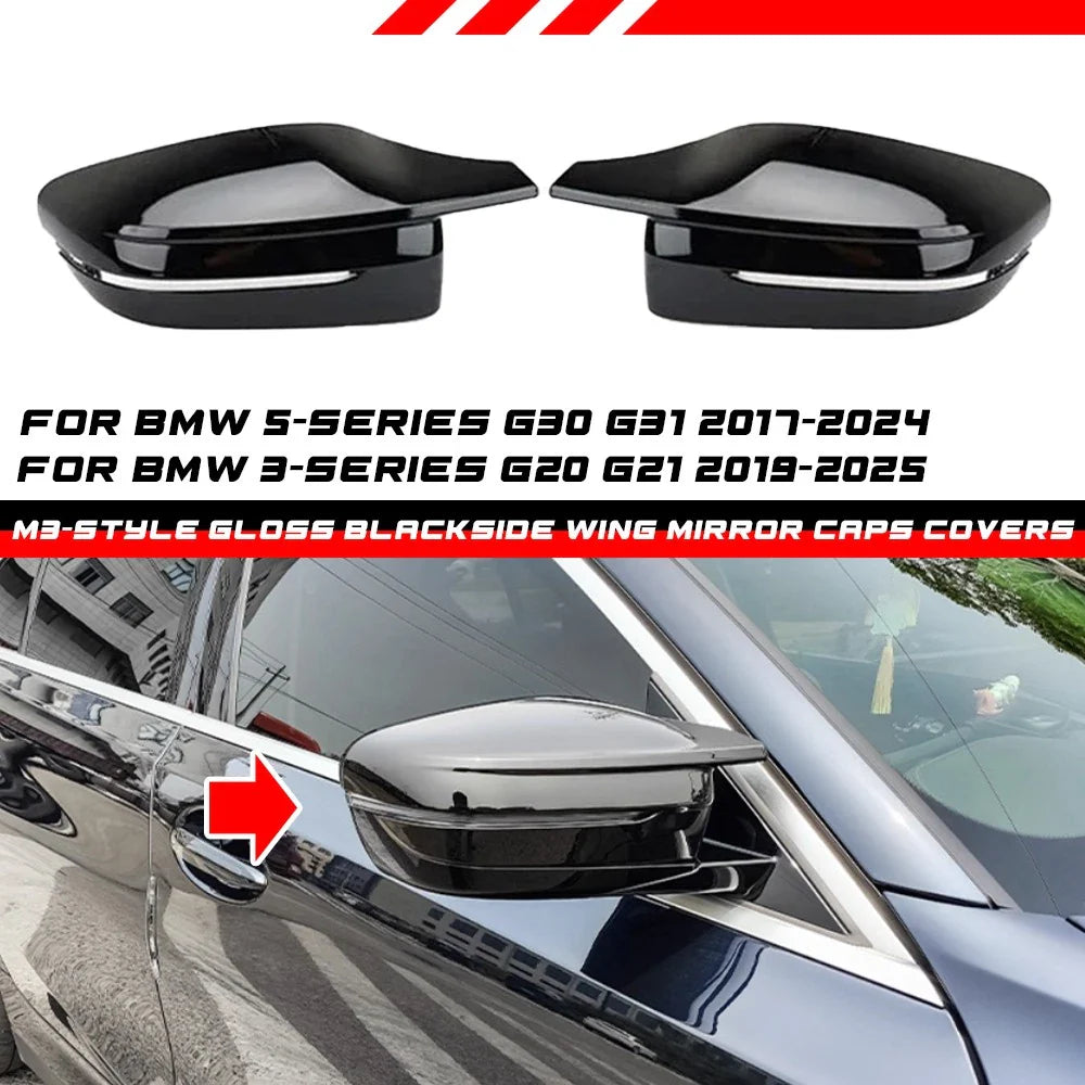 Pair Wing Mirror Caps Covers for BMW 3 Series (2019–2025)