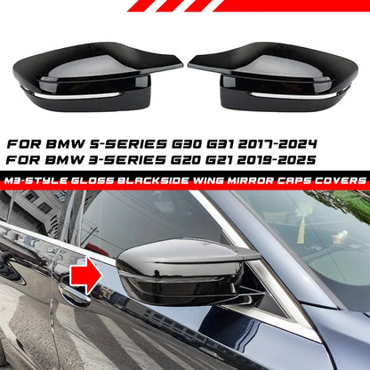 Pair Wing Mirror Caps Covers for BMW 3 Series (2019–2025)