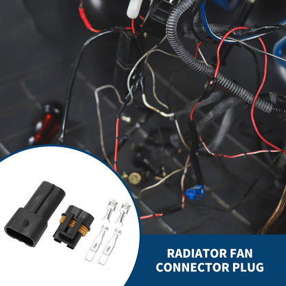 2 Pin Radiator Fan Connector Plug Set for Honda
