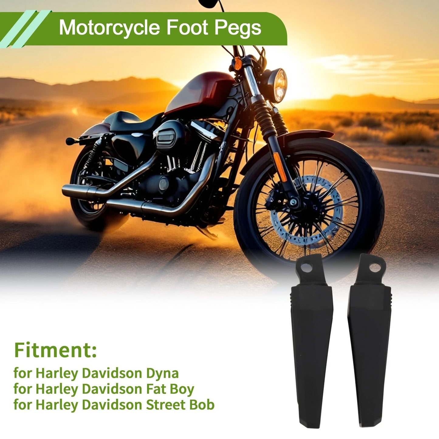Foot Pegs for Harley Davidson Dyna (1 Pair) Aluminum Alloy Black