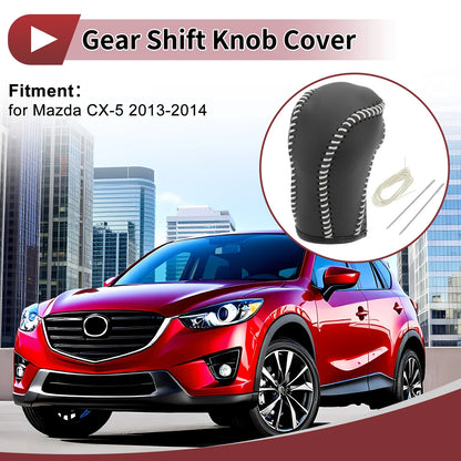 1 Pc Gear Shift Knob Cover for Mazda CX-5 (2013–2014) Black Beige