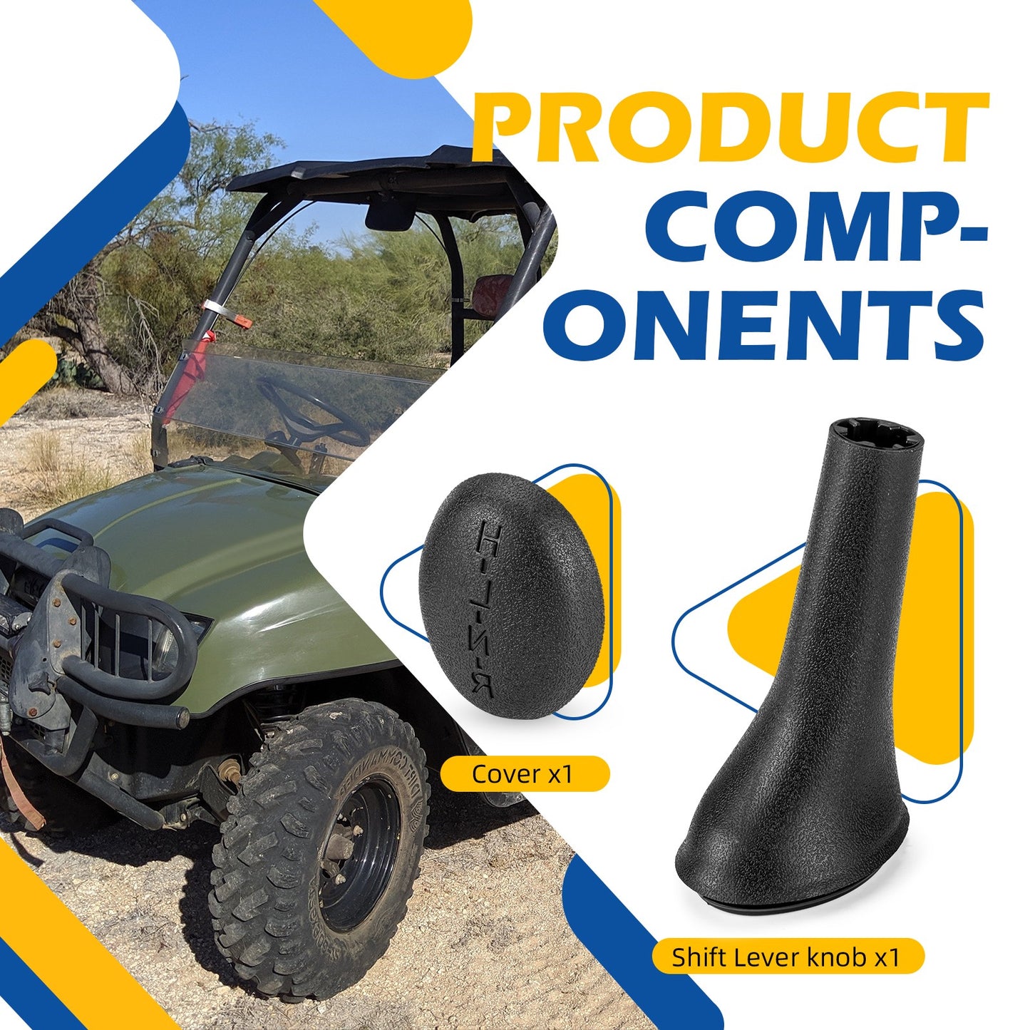 Shift Lever Knob & Cover for Polaris Ranger 425 500 700 800 900 (2001–2014)