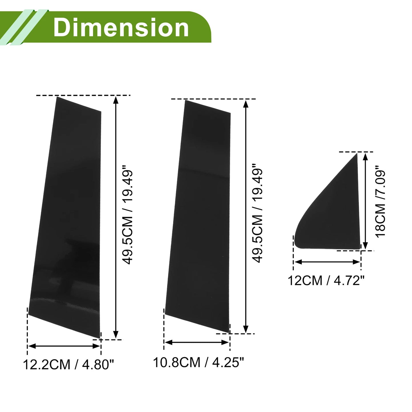 6 Pcs Door Pillar Window Trim for Chevy Silverado (2019–2024) Black