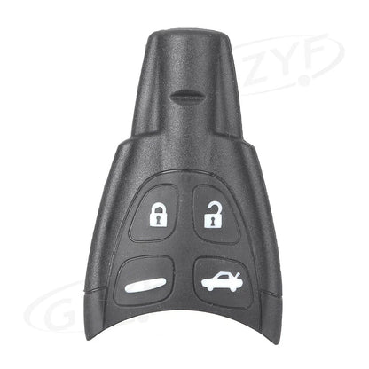 4 x Key Shell Fob Cover for Saab 9-3 Sport Car (2003-2011) Black